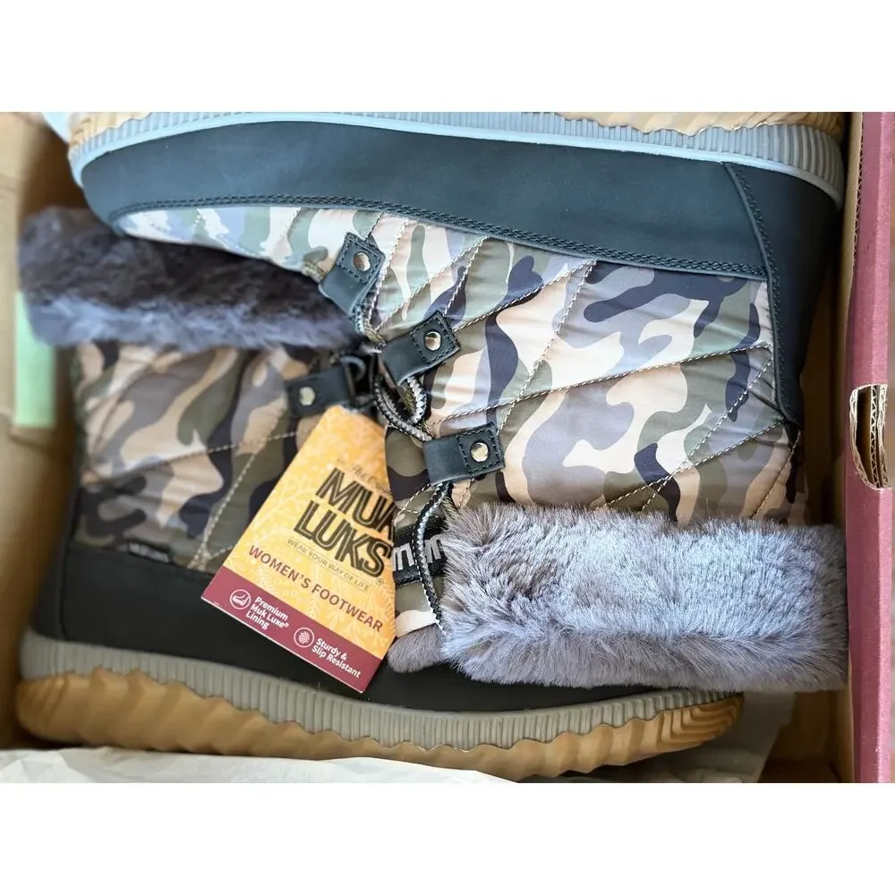 NEW! Size 9.5 MUK LUKS  Winnie Waverly Women's Winter Boots Camo